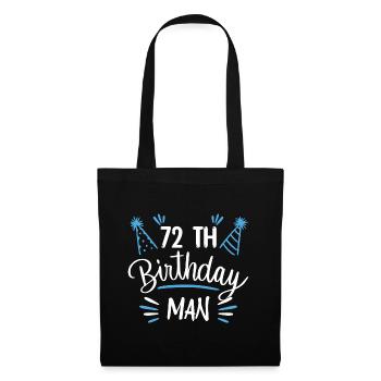 72 ans - cadeau d'anniversaire 72 ans - Sac en tissu - noir - Devant