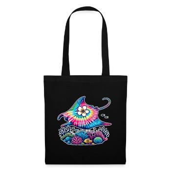 Tie Dye Ray Manta Kreuzfahrt Urlaub 2024 Hawaii - Stoffbeutel - Schwarz - Vorne