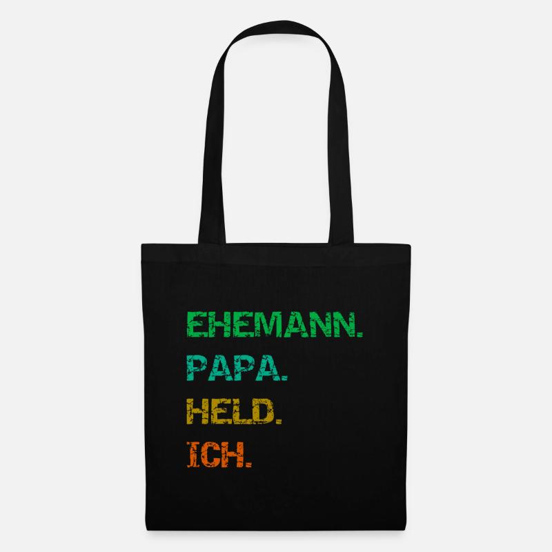 Ehemann Papa Held Ich - Stoffbeutel - Schwarz