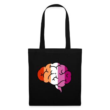 Lesbian Brain Orange Pink Lesbian Pride - Tote Bag - black - Front