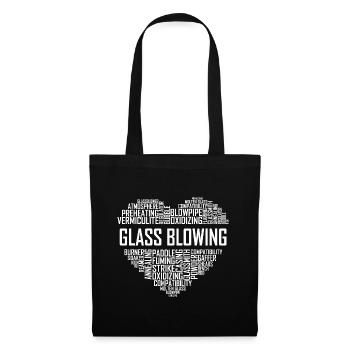 Glass Blowing - Heart - Tote Bag - black - Front