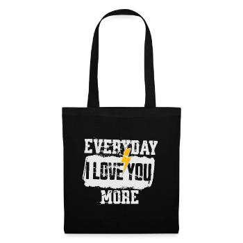 EVERYDAY I LOVE YOU MORE, CHAQUE JOUR JE T'AIME... - Sac en tissu - noir - Devant