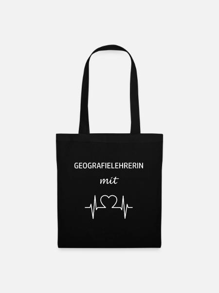 Geografie Geografielehrerin Lehrerin Geo - Stoffbeutel - Schwarz