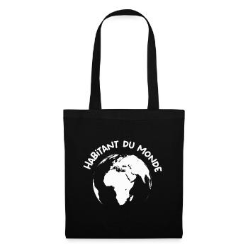 Habitant du monde - voyage - roadtrip - Sac en tissu - noir - Devant