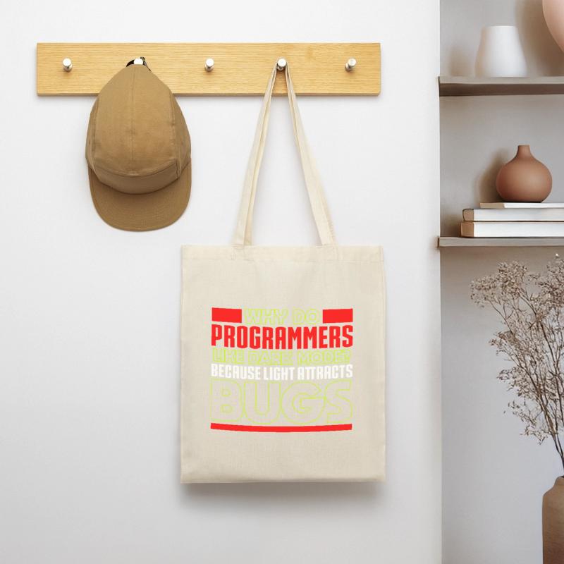 Programming - Why do programmers like dark mode? Tote Bag