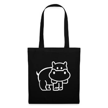 Hippo, cadeau drôle de T-shirt d'hippopotame - Sac en tissu - noir - Devant