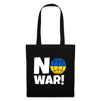 No War, Weltkugel, Welt - Stoffbeutel - Schwarz - Vorne