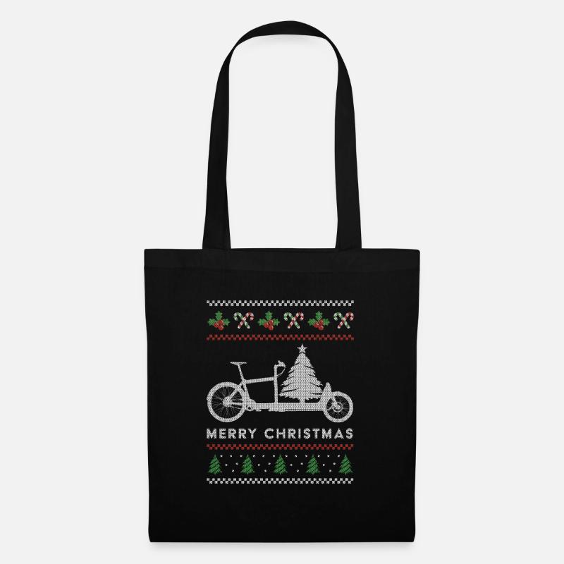 Vélo cargo Pull de Noël moche - Sac en tissu - noir