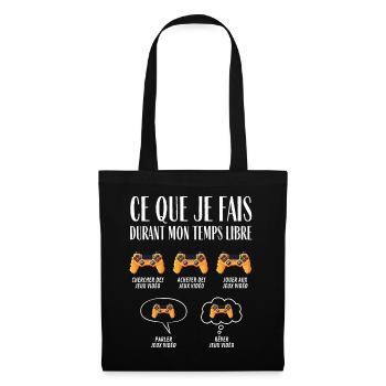 Ce que je fais durant mon temps libre Jeux vidéo - Sac en tissu - noir - Devant