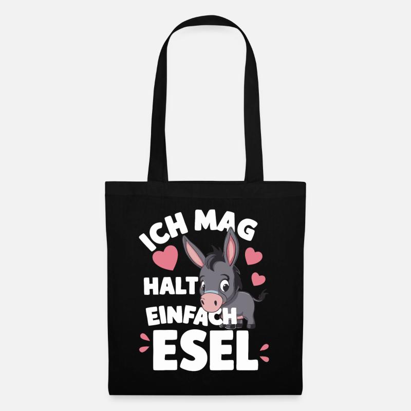 Esel Eselchen Maultier Muli - Stoffbeutel - Schwarz