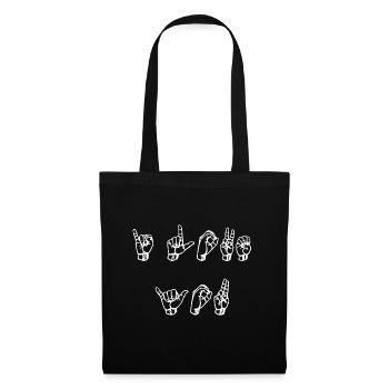 Je t'aime la langue des signes - Sac en tissu - noir - Devant