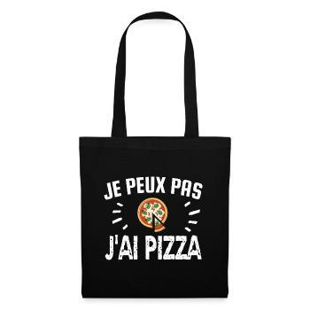 je peux pas j'ai pizza - Sac en tissu - noir - Devant