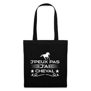 Je Peux Pas J'ai Cheval | fan de cheval | chevaux - Sac en tissu - noir - Devant
