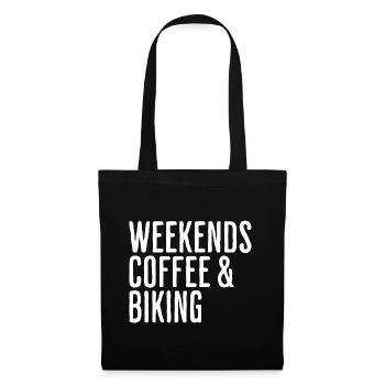 Coffee & Bike Wochenende Radfahren Humor - Stoffbeutel - Schwarz - Vorne