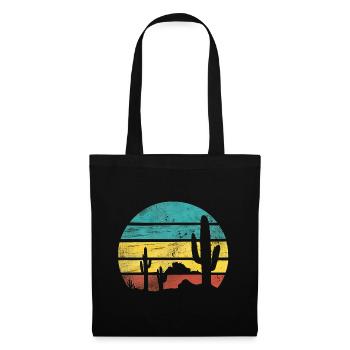 Retro Desert Graphic Nature Cactus - Tote Bag - black - Front