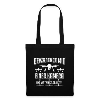 Meine Drohne ist bewaffnet mit einer Kamera - Stoffbeutel - Schwarz - Vorne