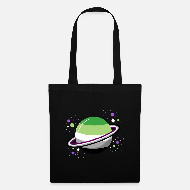 Asexueller Aromantischer Weltraumplanet - Stoffbeutel - Schwarz