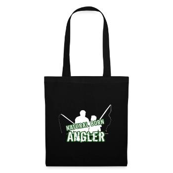 Vater Sohn Junge Angeln Angler - Stoffbeutel - Schwarz - Vorne