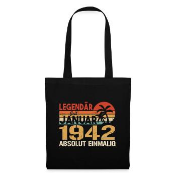Geburtstagsgeschenk geboren im Januar 1942 - Stoffbeutel - Schwarz - Vorne