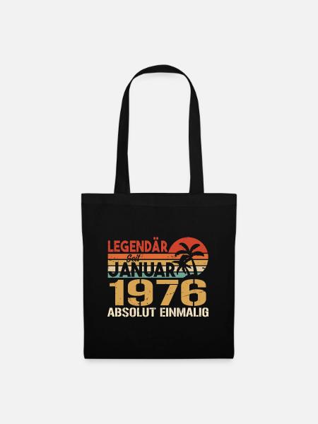 Geburtstagsgeschenk geboren im Januar 1976 - Stoffbeutel - Schwarz