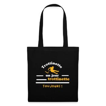 Trottinette un jours trottinette toujours - Sac en tissu - noir - Devant