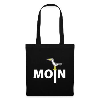 Nordsee Möwe- Moin - Stoffbeutel - Schwarz - Vorne