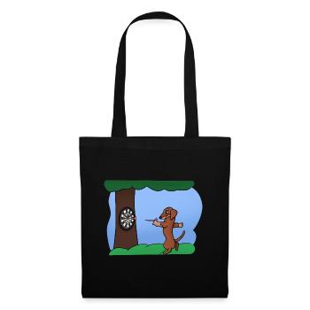 Dog Playing Darts - Tote Bag - black - Front
