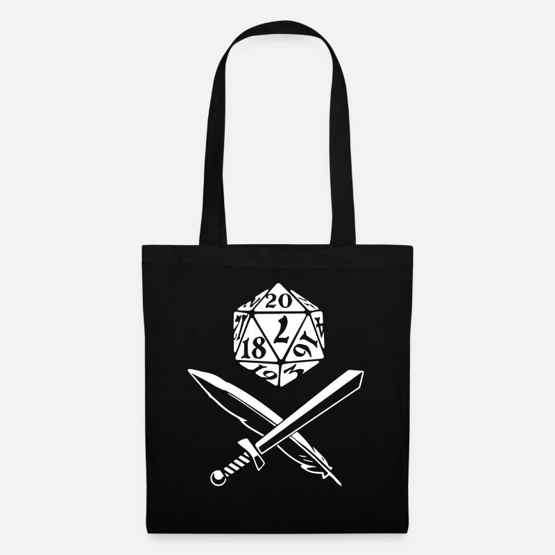 W20 Dice Feather Sword - Tote Bag - black