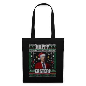 Drôle Biden Pull de Noël moche Joyeuses Pâques - Sac en tissu - noir - Devant