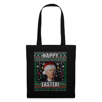 Drôle Biden Pull de Noël moche Joyeuses Pâques - Sac en tissu - noir - Devant