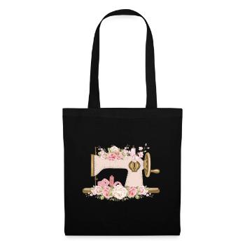 Sewing Machine Seamstress Mom Gift Idea T-Shirt - Tote Bag - black - Front