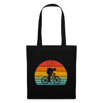 Retro Bike Sunset | Für Radfans - Stoffbeutel - Schwarz - Vorne