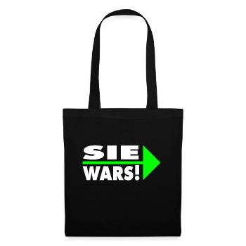 Sie wars! Partner- oder Partyshirt - Stoffbeutel - Schwarz - Vorne
