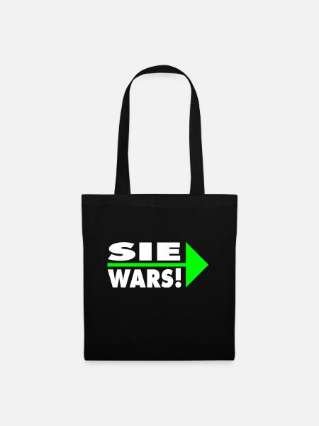 Sie wars! Partner- oder Partyshirt - Stoffbeutel - Schwarz