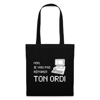 non je vais pas réparer ton ordi - Sac en tissu - noir - Devant