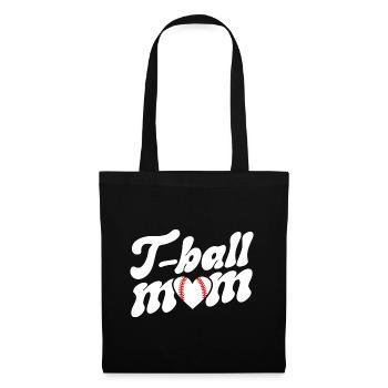 Retro Maman Joueuse De T-Ball Fan De Baseball - Sac en tissu - noir - Devant