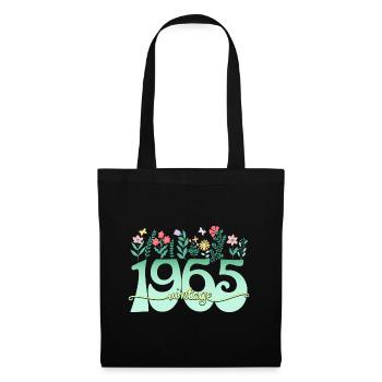 Motif Fleurs 1965 Fête Anniversaire Femme 60 Ans - Sac en tissu - noir - Devant