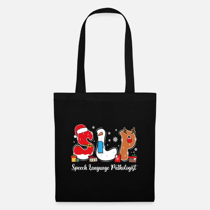 Logopädie Geschenk Logopäde Weihnachten - Stoffbeutel - Schwarz