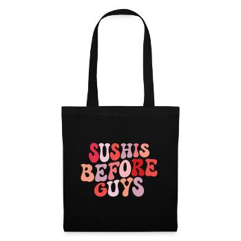Sushis Avant Les Mecs Humour Sushi - Sac en tissu - noir - Devant