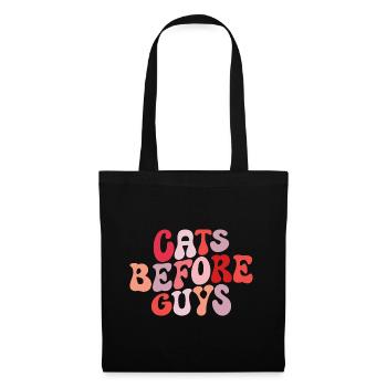 Chats Avant Les Mecs Amour Des Chats - Sac en tissu - noir - Devant