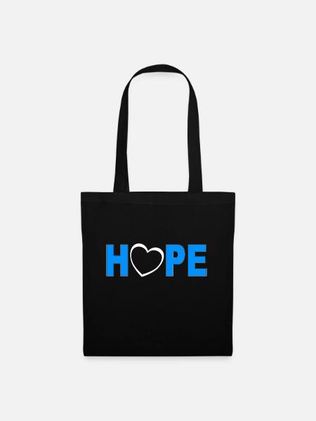 Hope with heart - Tote Bag - black