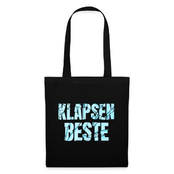 Klapsenbeste Klapse Psychiatrie Sprüche Geschenk - Stoffbeutel - Schwarz - Vorne