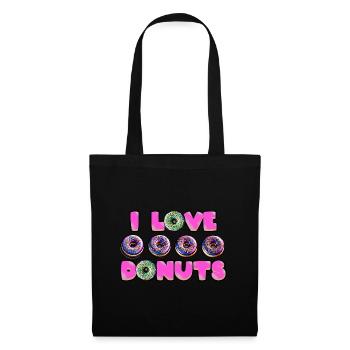 Ich liebe Donuts - Stoffbeutel - Schwarz - Vorne