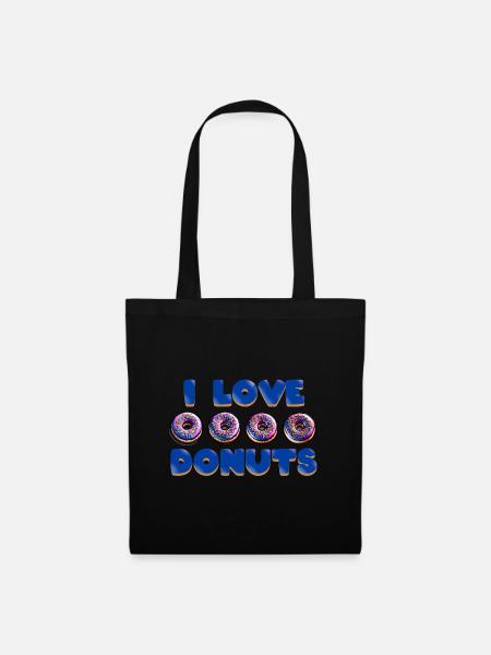 I LOVE DONUTS - Stoffbeutel - Schwarz