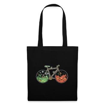 Mountain Bike, Artistic Aesthetic MTB Bicycle Art - Tote Bag - black - Front