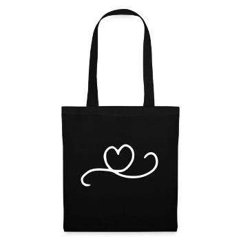 Émoji de coeur esquisse - Sac en tissu - noir - Devant