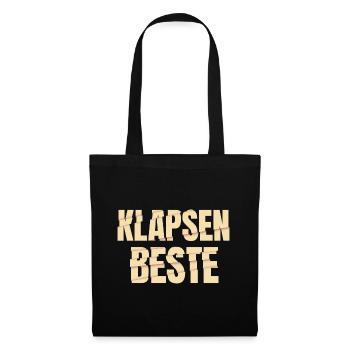 Klapsenbeste Klapse Psychiatrie Sprüche Geschenk - Stoffbeutel - Schwarz - Vorne