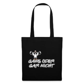 Lustige Sprüche - Wortspiel - Gans oder Gar nicht - Stoffbeutel - Schwarz - Vorne