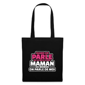 on parle de meilleure maman du monde parle de moi - Sac en tissu - noir - Devant