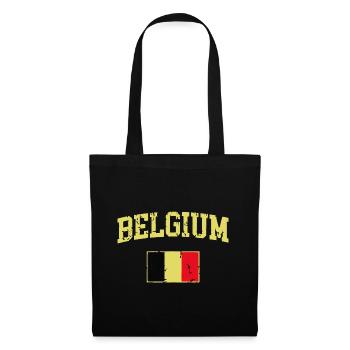 Vintage Drapeau Belgique Rétro Belge - Sac en tissu - noir - Devant